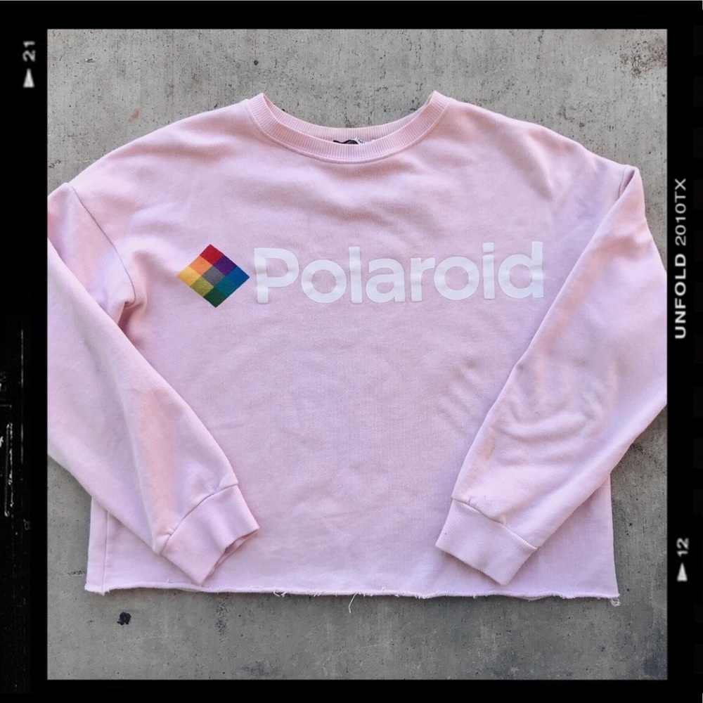 Vintage Polaroid Cropped Crewneck